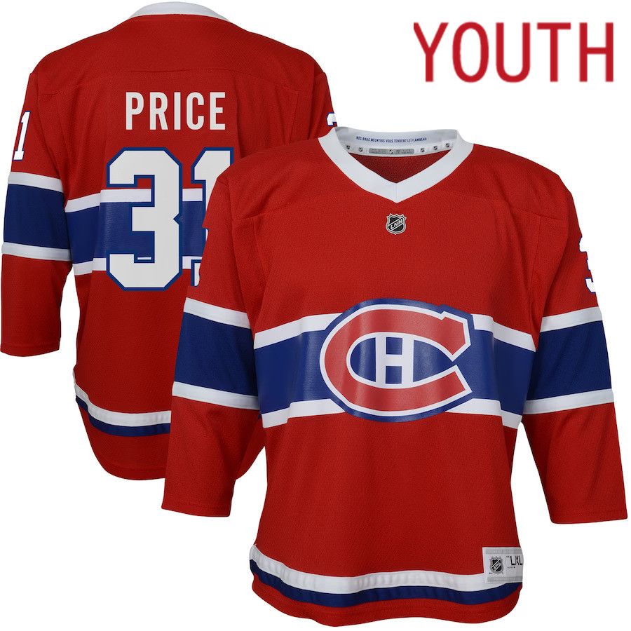 Youth Montreal Canadiens #31 Carey Price Red Home Replica Player NHL Jersey->new jersey devils->NHL Jersey